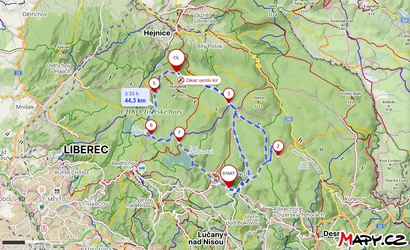 Mapa Jizerky